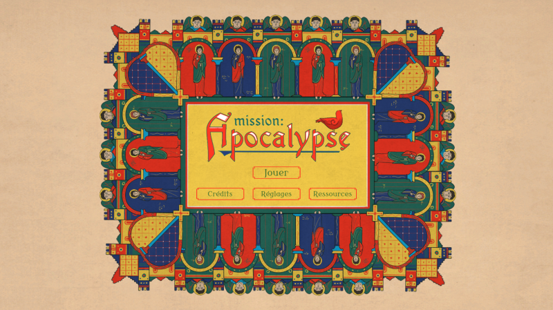 Mission Apocalypse. Ecran d'accueil