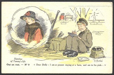 Croquis de la vie d'un Tommy. Archives municipales et bibliothèque patrimoniale d'Abbeville.