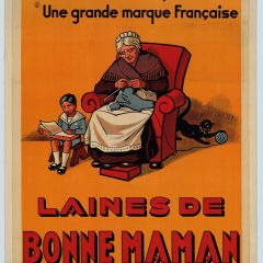 La Grand-Plage. Laines de Bonne Maman. Affiche publicitaire, 20e siècle.