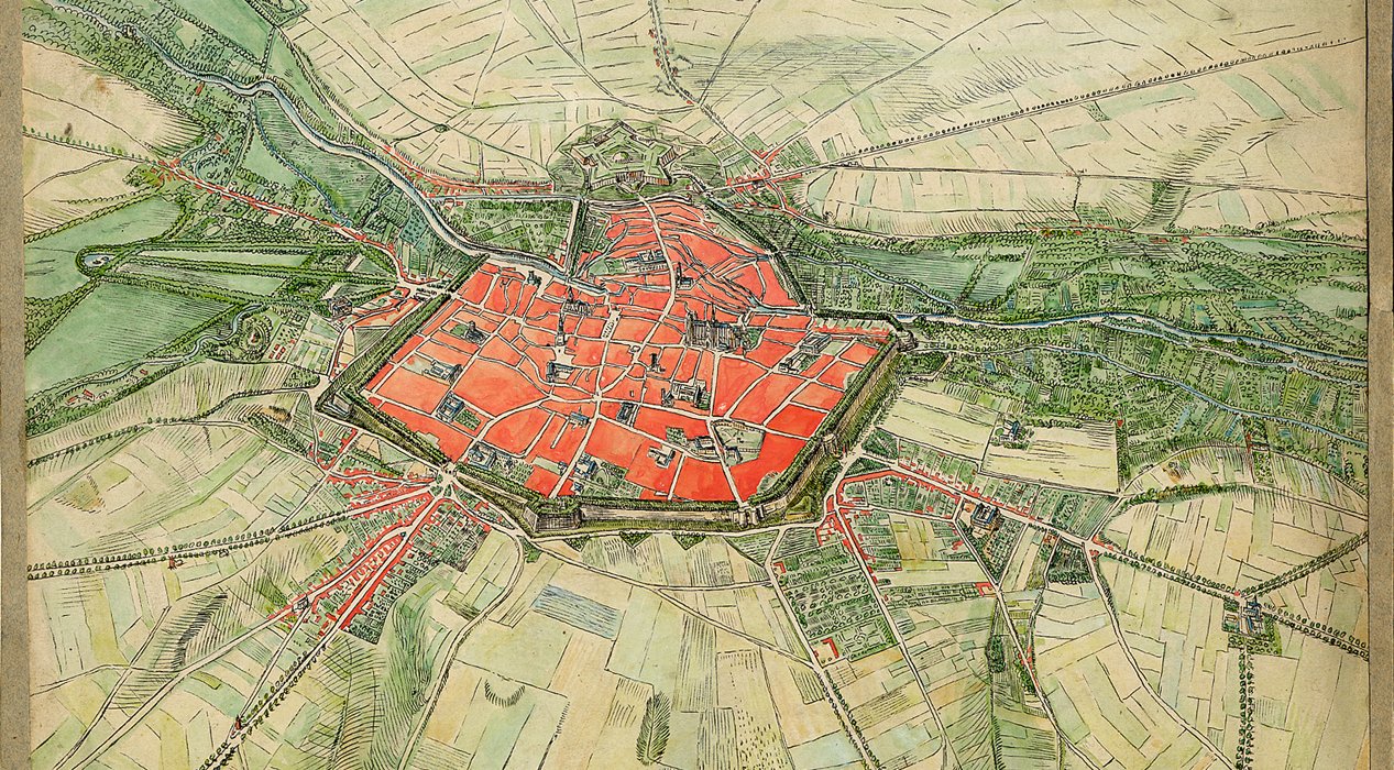 Archives de la Somme. Amiens. Plan perspective de la ville et des faubourgs. Aimé Duthoit. 2FI942