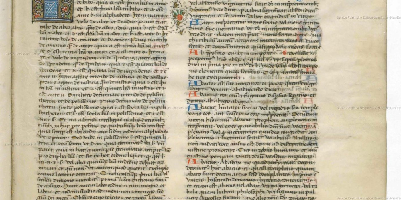 Médiathèque communautaire des Encres de Saint-Amand-les-Eaux. Summa quae vocatur catholicon. Jean de Gênes