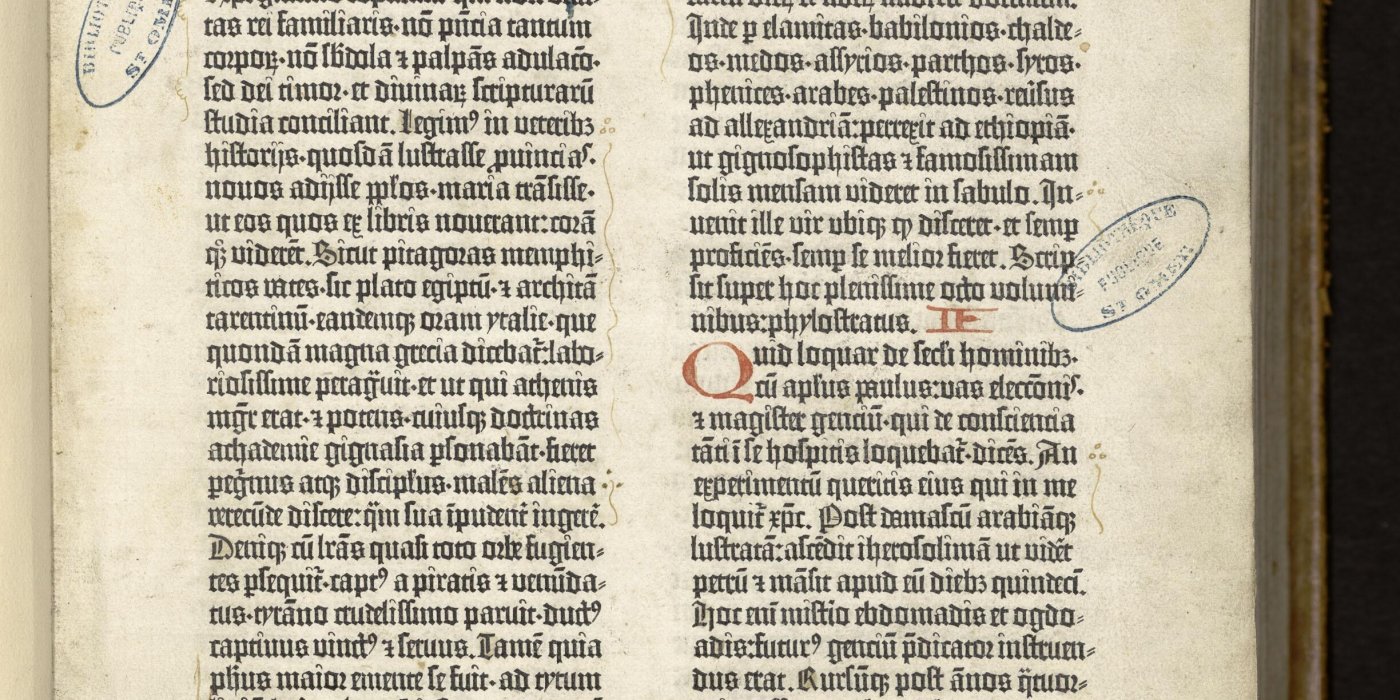 Bibliothèque de Saint-Omer. Bible de Gutemberg. Incunable 1.